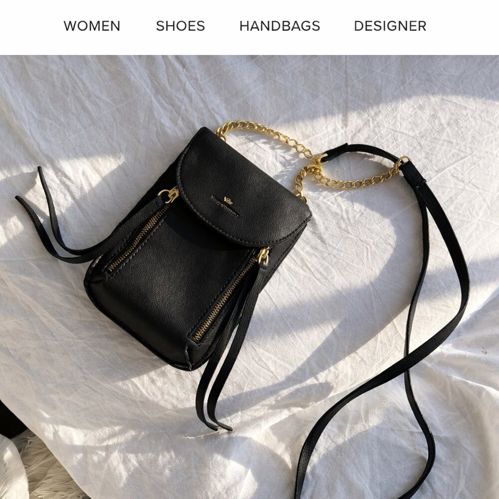 Juicy Couture Black Crossbody Bag / Lanyard with Gold Chain